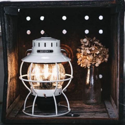white camping lantern
