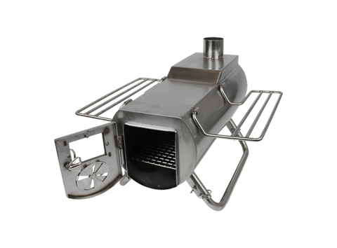 a stainless steel wood burning tent stove